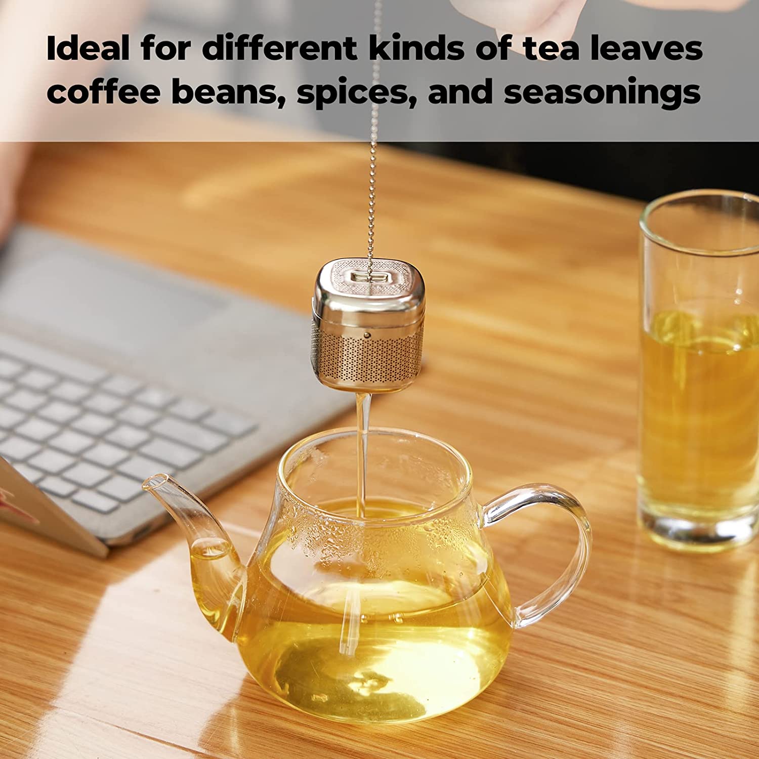 TE BALL INFUSER STRAINER FILTER STAINLESS STEEL POLE CHAMOMILE